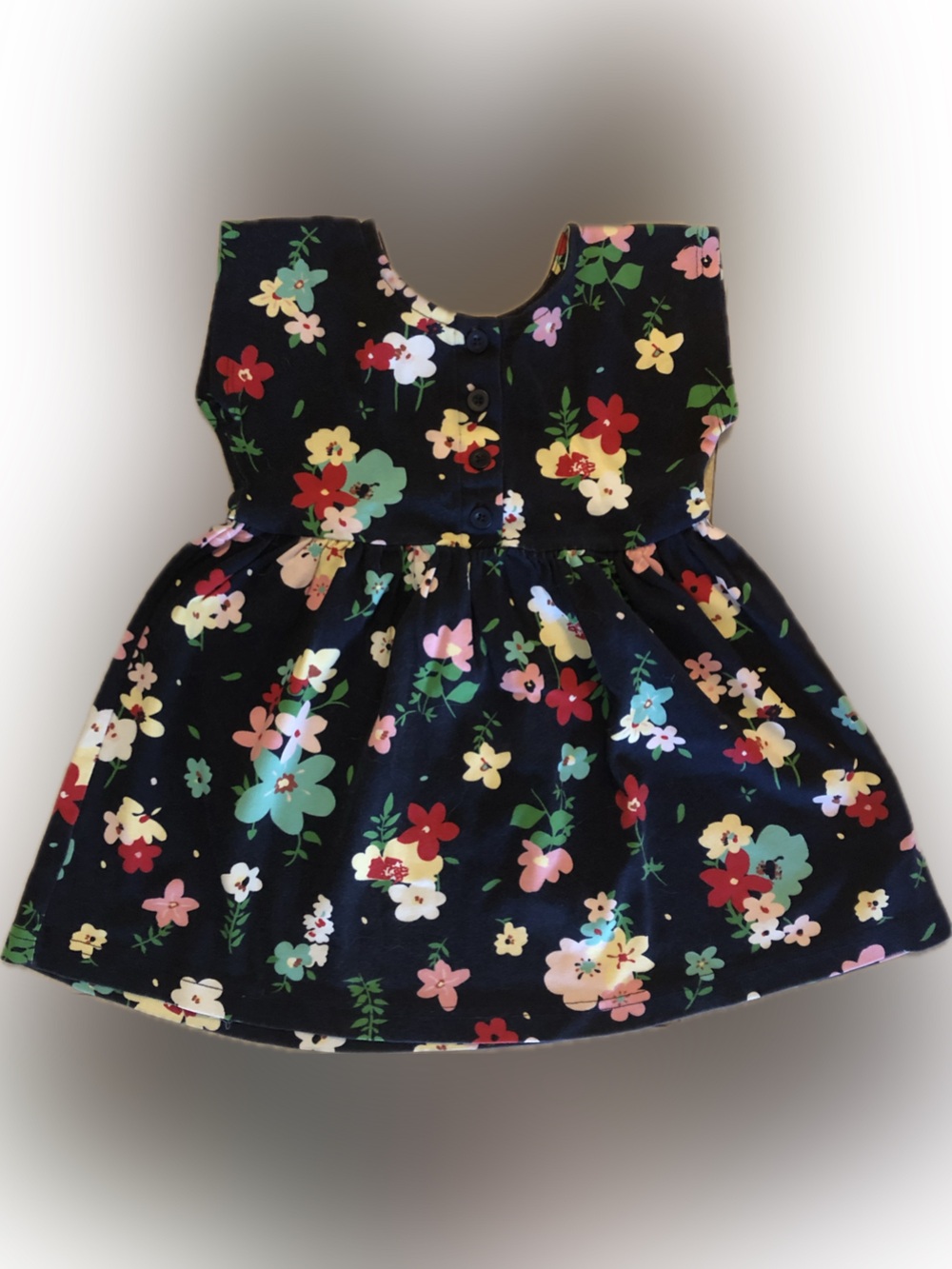 Hanna Andersson Navy Floral Button-Front Dress